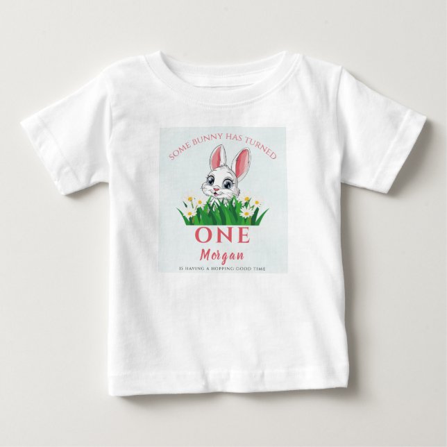Någon kanin en söt kanintjej Första födelsedagen T Shirt (Framsida)