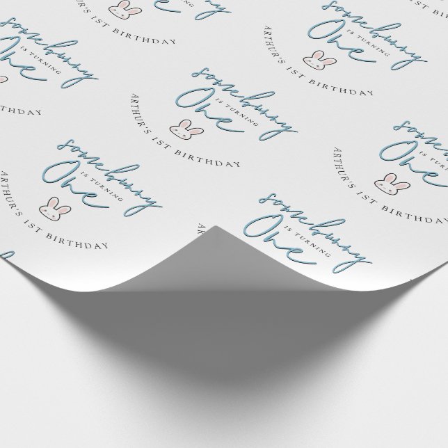 Någon kanin fyller ett Födelsedagsfirande Presentpapper (Hörn)