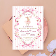 Någon kanin rosa band rosett baby shower