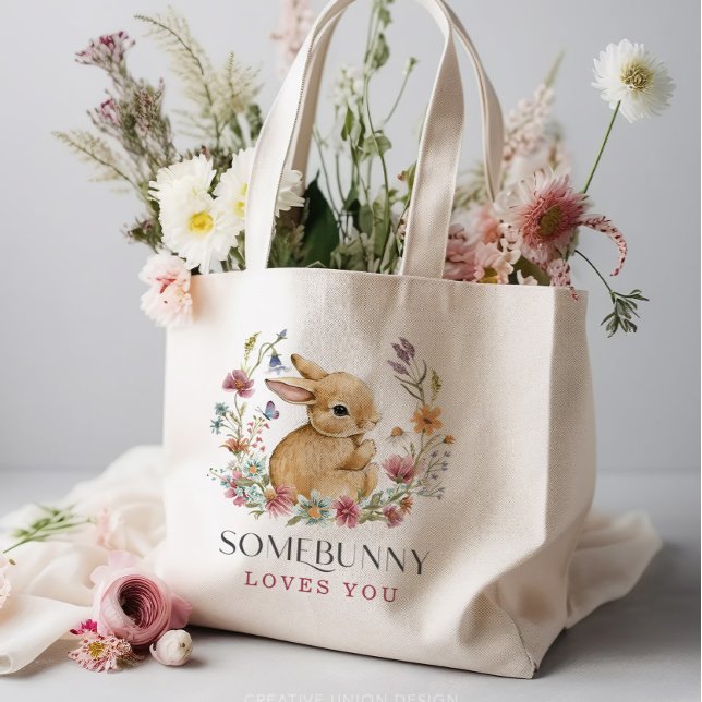 Någon lilla baby shower vildblomma matkasse tygkasse (Skapare uppladdad)
