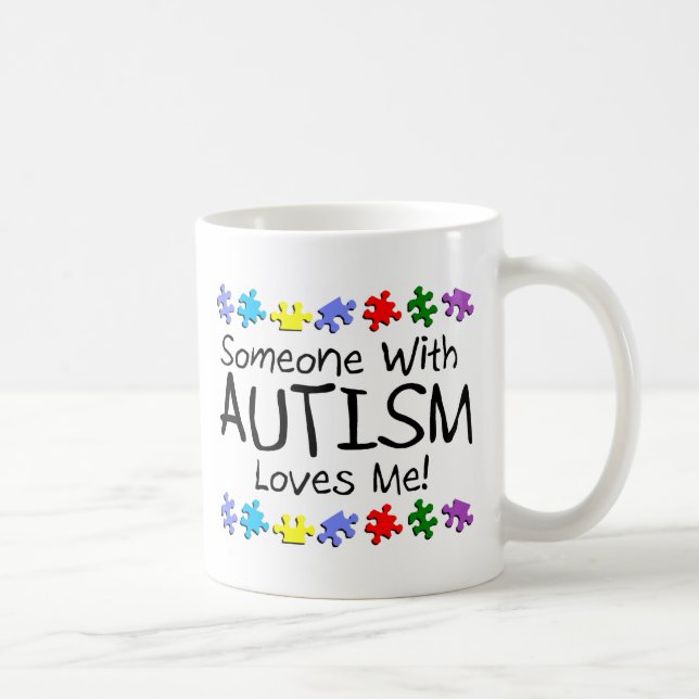 Någon med Autism älskar mig Kaffemugg (Höger)