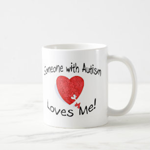 Någon med Autism älskar mig (P Hrt) Kaffemugg