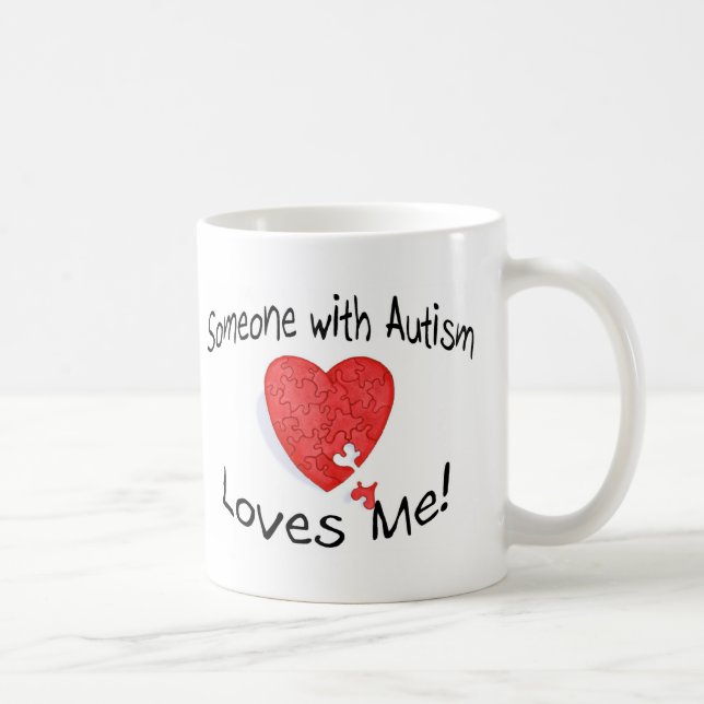 Någon med Autism älskar mig (P Hrt) Kaffemugg (Höger)