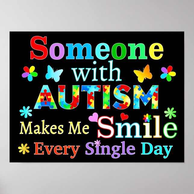 Någon med AUTISM gör mig SMILE Poster (Framsidan)