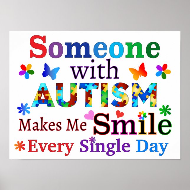 Någon med AUTISM gör mig SMILE Poster (Framsidan)