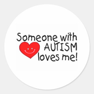 Någon med Autism Kärlek Me (HRT) Runt Klistermärke