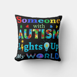 Någon med AUTISM Ljus Up My WORLD Kudde