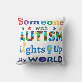 Någon med AUTISM Ljus Up My WORLD Kudde