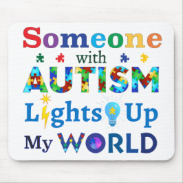 Någon med AUTISM Ljus Up My WORLD Musmatta