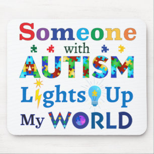 Någon med AUTISM Ljus Up My WORLD Musmatta