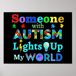 Någon med AUTISM Ljus Up My WORLD Poster