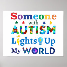 Någon med AUTISM Ljus Up My WORLD Poster