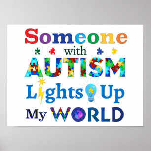 Någon med AUTISM Ljus Up My WORLD Poster