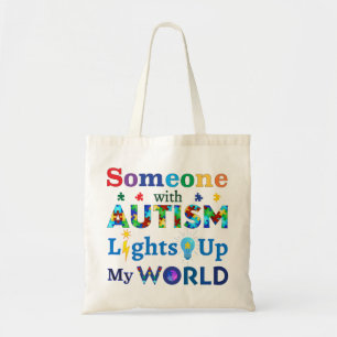 Någon med AUTISM Ljus Up My WORLD Tygkasse