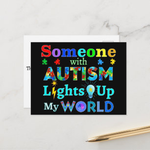 Någon med AUTISM Ljus Up My WORLD Vykort