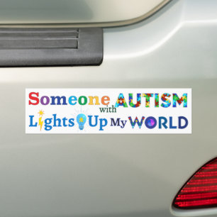 Någon med AUTISM Ljus upp min VÄRLD Bildekal