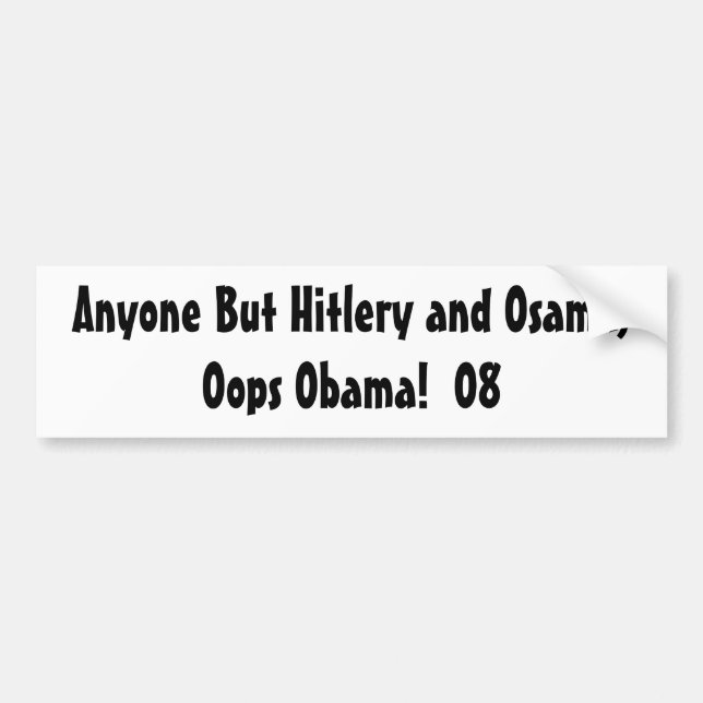 Någon men Hillary och Obama Bildekal (Framsidan)