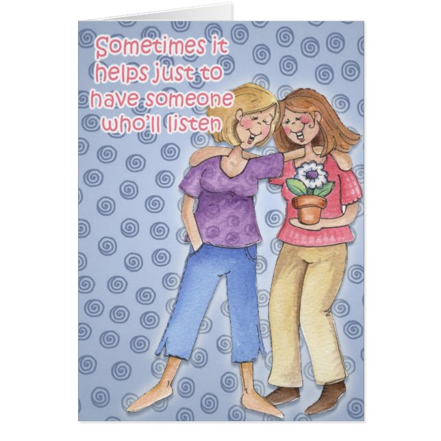 Någon som lyssnar hälsningskort (Framsidan)