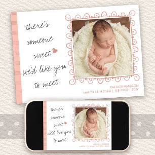 Någon sötad till Meet 2 Photo Flicka Birth Meddelande