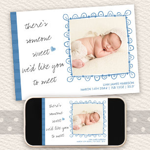 Någon sötad till Meet 2 Photo Pojke Birth Meddelande