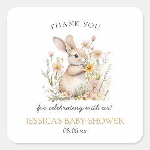 Någon Speciell Wildblommor Vår Baby Shower Fyrkantigt Klistermärke