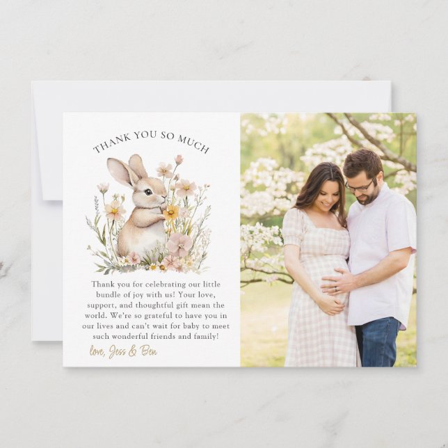 Någon Speciell Wildblommor Vår Baby Shower Tack Kort (Framsida)