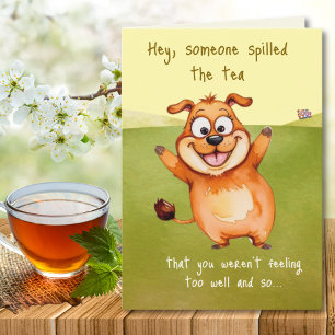 Någon spillade Tea Cute Hundar bra. Kort