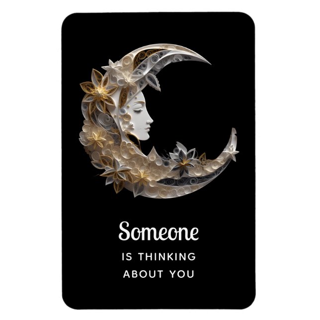 Någon tänker på er Ansikte i Måne Magnet (Vertikal)