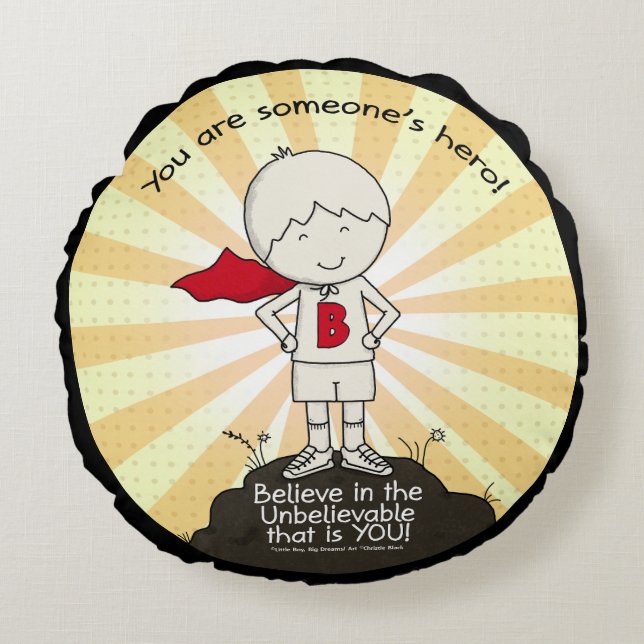 Någon's Hero Rund Kudde (Framsidan)