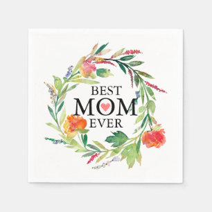 Någonsin-Färgrik blommakran för bäst mamma Pappersservett