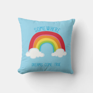 NÅGONSIN ÖVER RAINBOW-ljusa färger Kudde