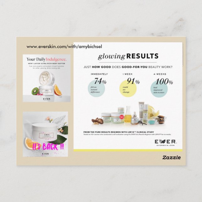 NÅGONSIN Skincare vykort (Baksida)