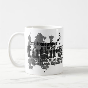 Någonstans i den framtida muggen (med lejont) kaffemugg