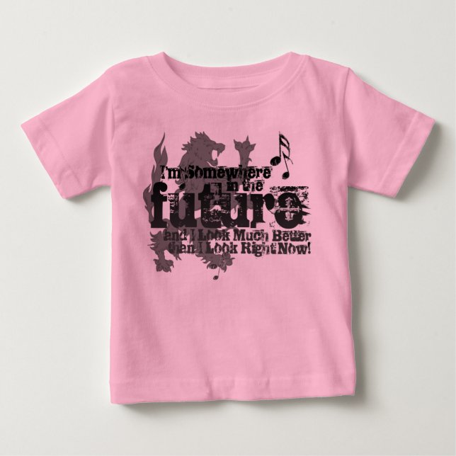 Någonstans i det framtida BABY (med Lejona) Tee (Framsida)