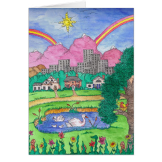 Någonstans över regnbågen hälsningskort