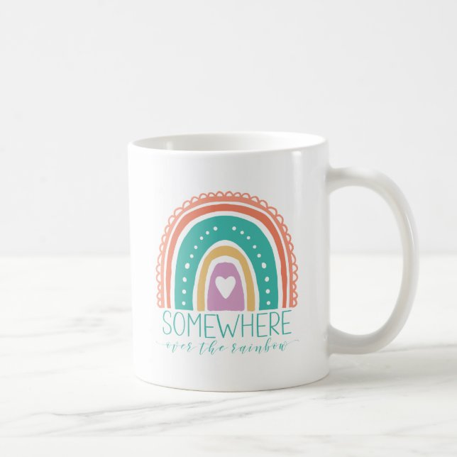 Någonstans Över Regnbågen Modern Chic Färgrik Kaffemugg (Höger)