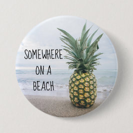 Någonstans på en strand Ananas Knapp