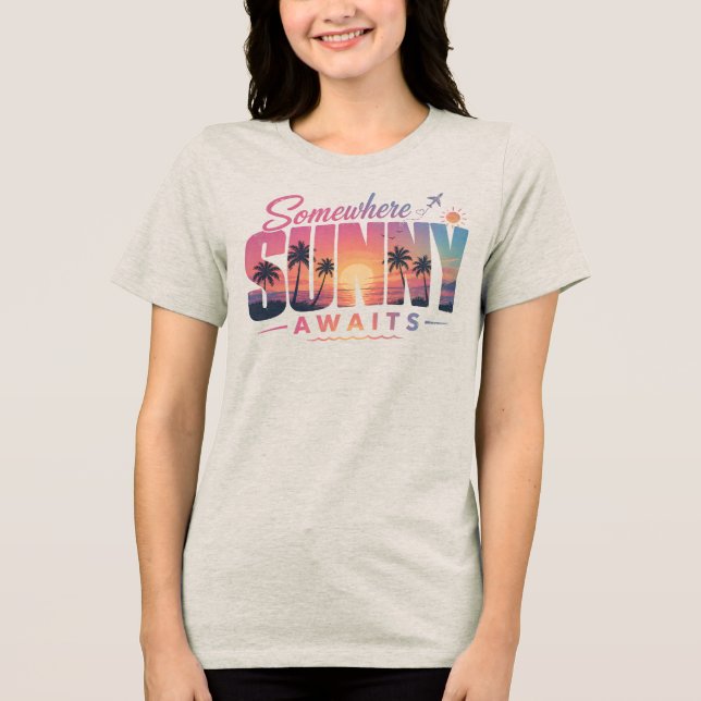 Någonstans Soligt Väntar Sommar Design T-shirt (Framsida)