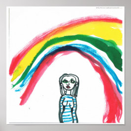 Någonstans under en regnbågsutskrift poster