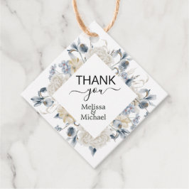 NÅGONTING BLUE BLOMMIGT RAM WEDDING-favoritMärkre Gåvor Etiketter