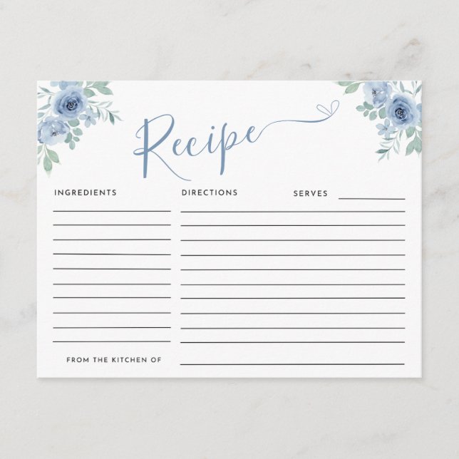 NÅGONTING BLUE INNAN JAG TAR EMOT Recipe-begäran Tilläggskort (Framsida)