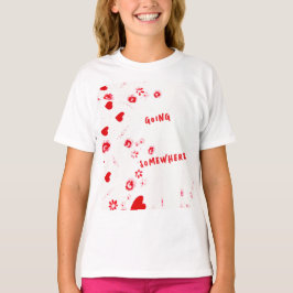 NÅGONTING GIRL RED HEARTS SHIRT T SHIRT