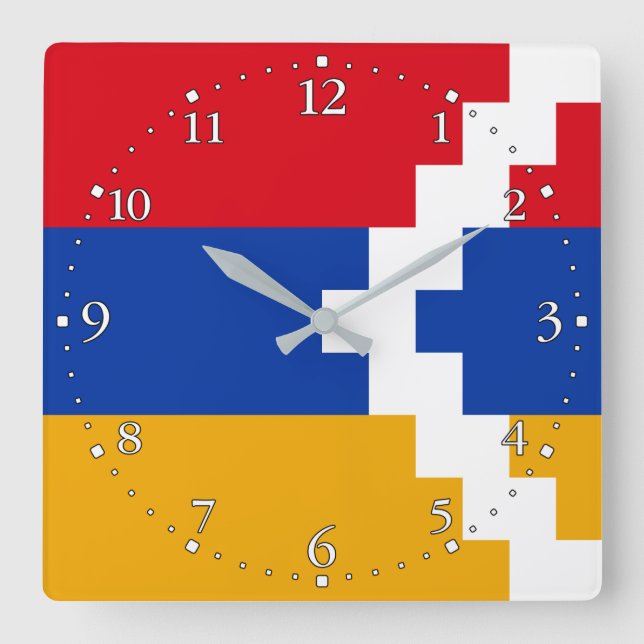 Nagorno-Karabach flagga Fyrkantig Klocka (Framsida)