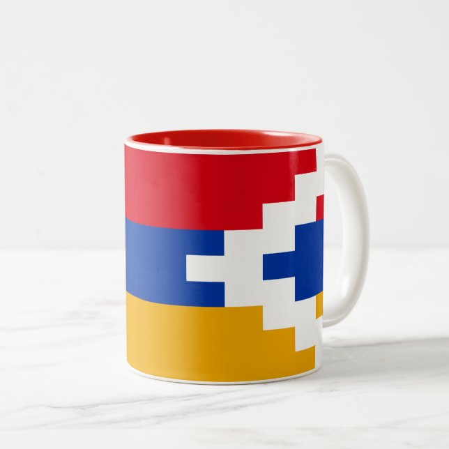 Nagorno-Karabach flagga Två-Tonad Mugg (Framsida höger)