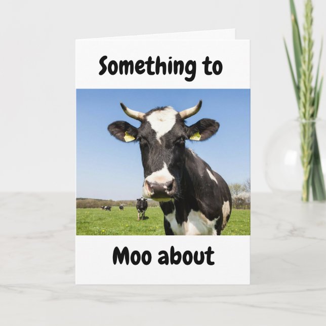NÅGOT ATT *MOO OM* SON PÅ BIRTHDAY-KORT KORT (Framsida)