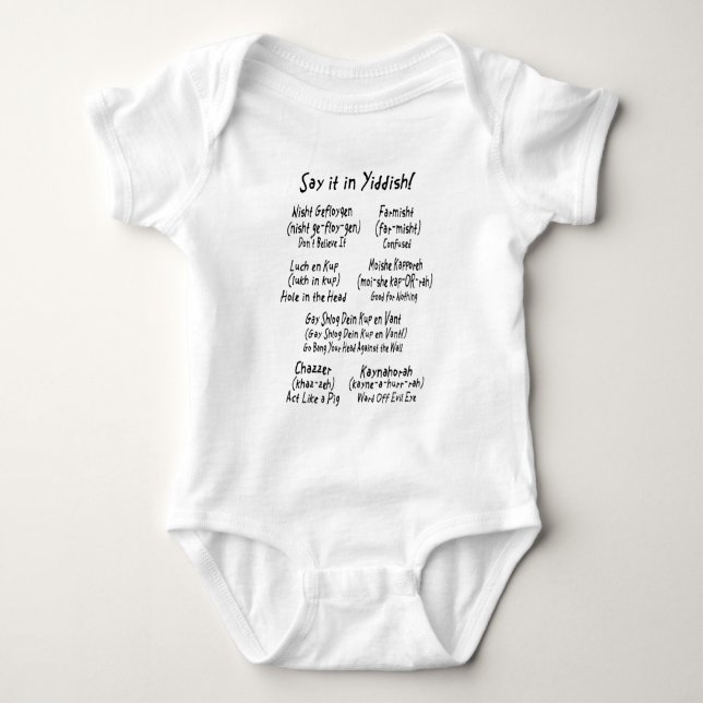Något att säga det i Yiddish! Tee Shirt (Framsida)