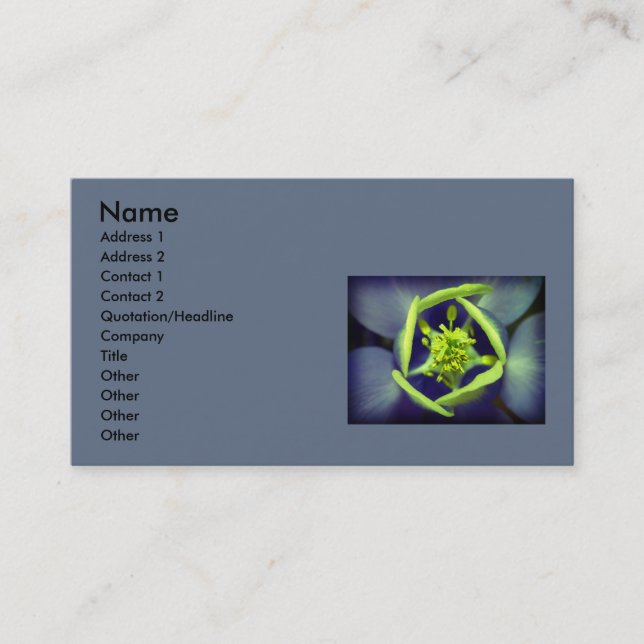 Något att säga det med blommor visitkort (Framsida)