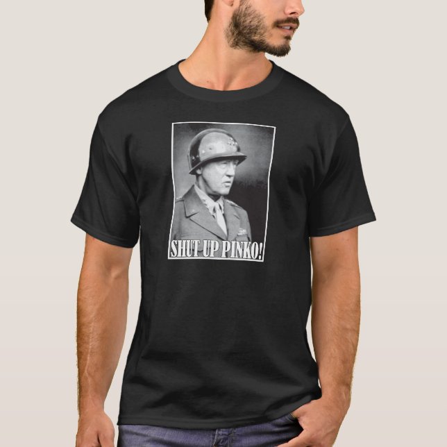 Något att säga för General som Patton stängs upp Tee Shirt (Framsida)