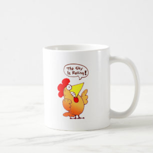 Något att säga för tecknadhöna himmlen faller kaffemugg