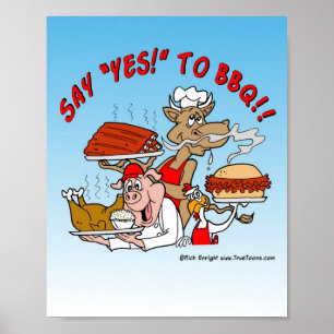 NÅGOT ATT SÄGA JA TILL BBQ! Bbq-affisch Poster